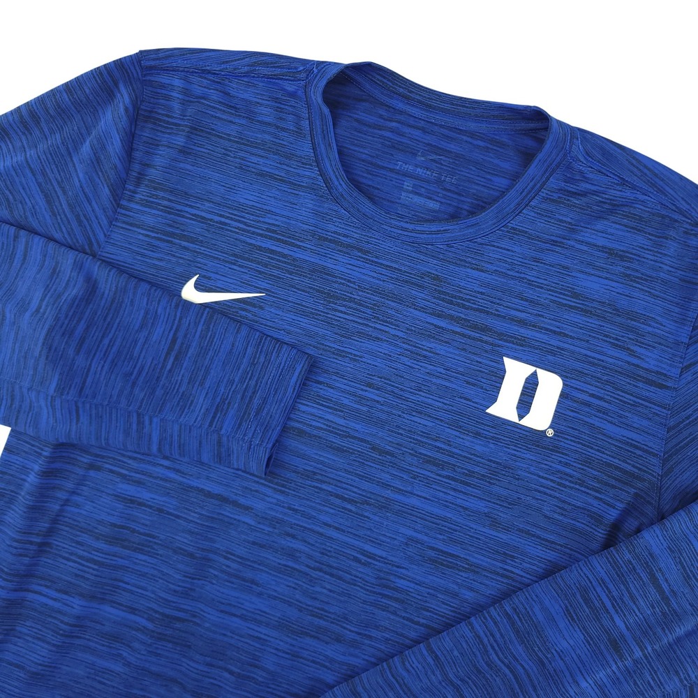 Duke Blue Devils Shirt Mens Medium Blue NCAA Basketball Nike Dri Fit Long Sleeve